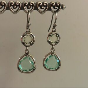 Silpada Seychelles Glass Sterling Silver Earrings W2457